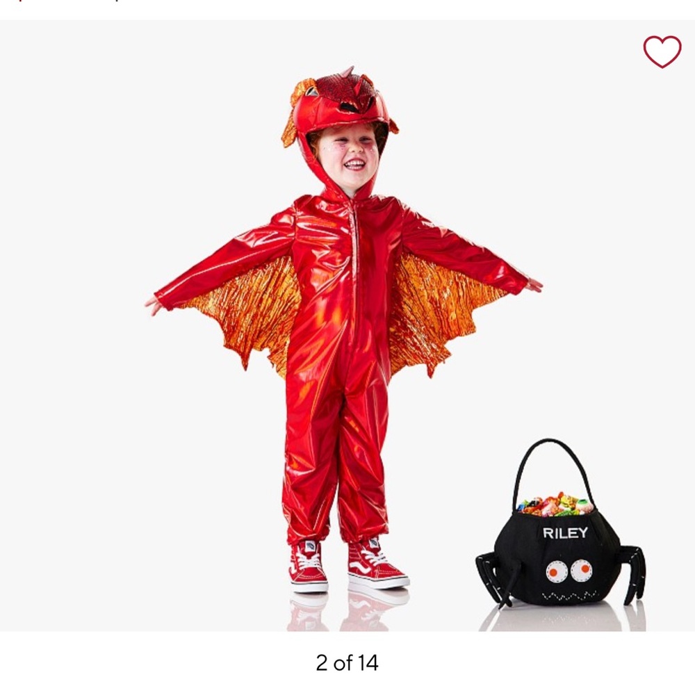 Pottery Barn Kids Red Metallic Dragon Costume Size 4-6